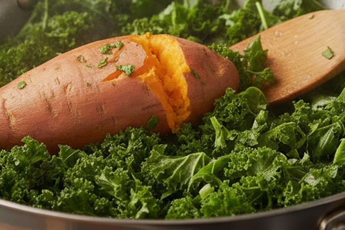 Stirred in the sweet potato and kale. - 5