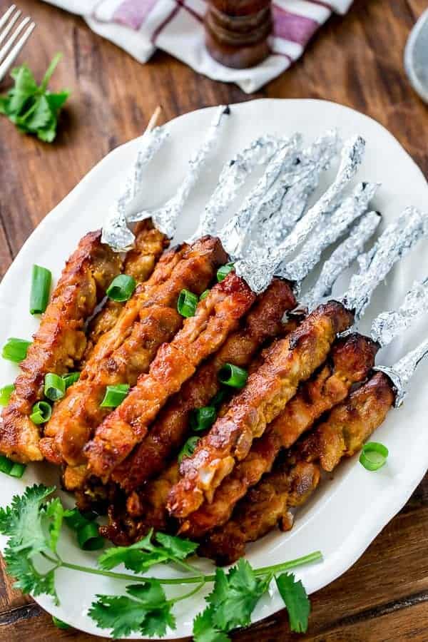 Skinny Satay Turkey Skewers are so versatile you can enjoy them with salad Skinny Satay Turkey Skewers