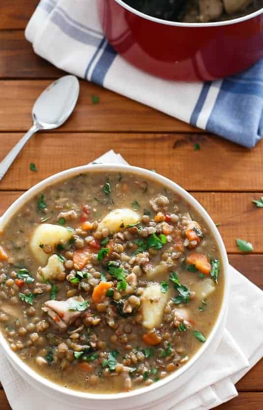 A healthy and hearty chicken stew full of pumpkin flavours and lentils to warm your heart Warm Chicken and Pumpkin Lentil Stew