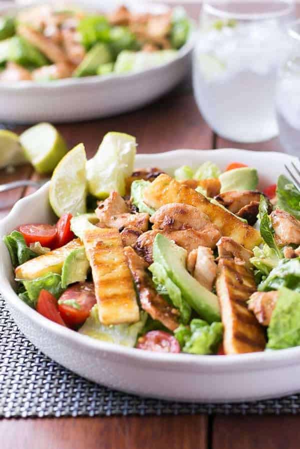 Chicken, Haloumi and Avocado Salad with Lime Dressing-image