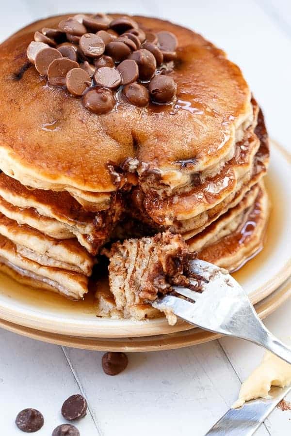 Whole Wheat Choc Chip Banana Bread Pancakes Whole Wheat Choc Chip Banana Bread Pancakes