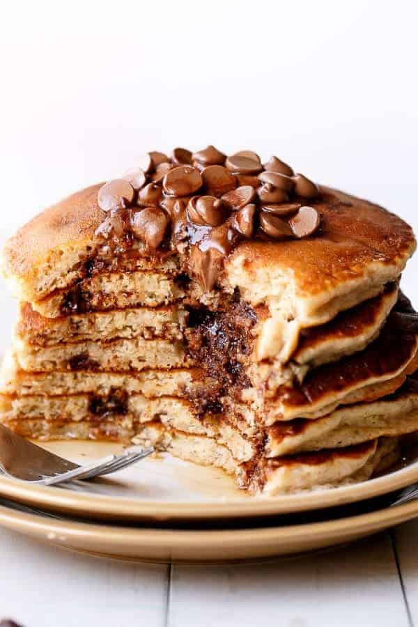 Whole Wheat Choc Chip Banana Bread Pancakes Whole Wheat Choc Chip Banana Bread Pancakes