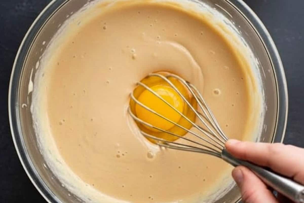 Crack in the egg and whisk again until fully combined.