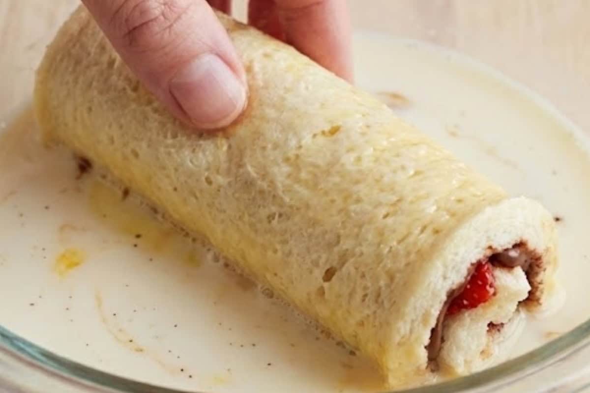 Dip each roll into the mixture, coating evenly, then cook seam side down - 8