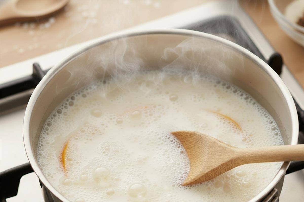 Combined milk, sugar, and orange peel. - 5
