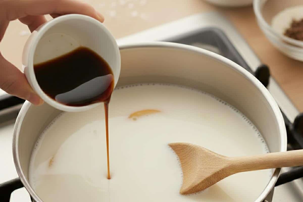 Stirred in the vanilla extract. - 6