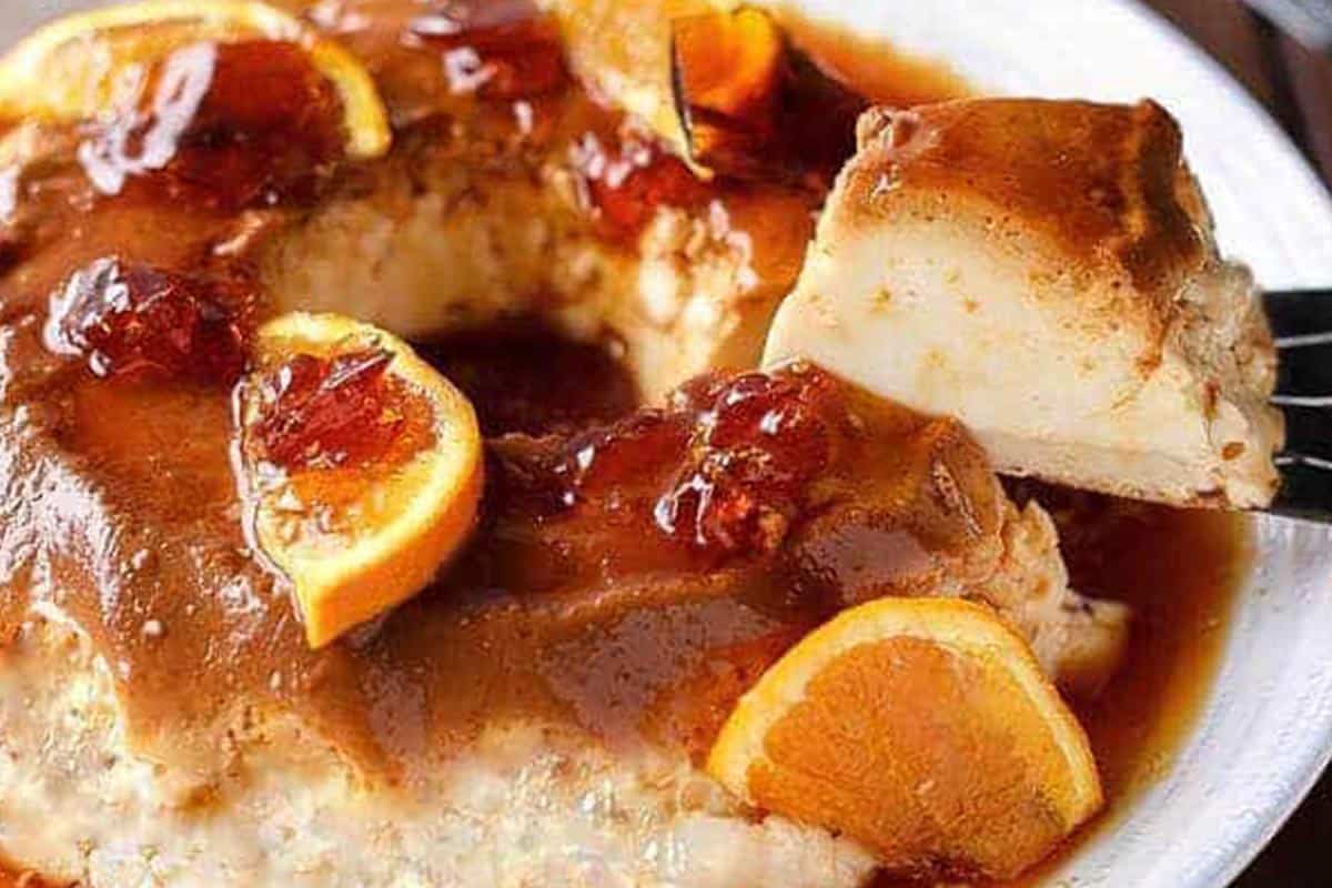 Close-up shot of Orange Creme Caramel. - 10