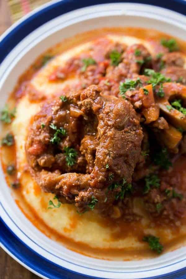 Osso Bucco in Red Wine Salsa with Soft Polenta Osso Bucco in Red Wine Salsa with Soft Polenta