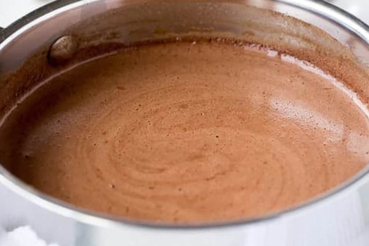 Keep stirring as it simmers lightly, letting the mixture thicken