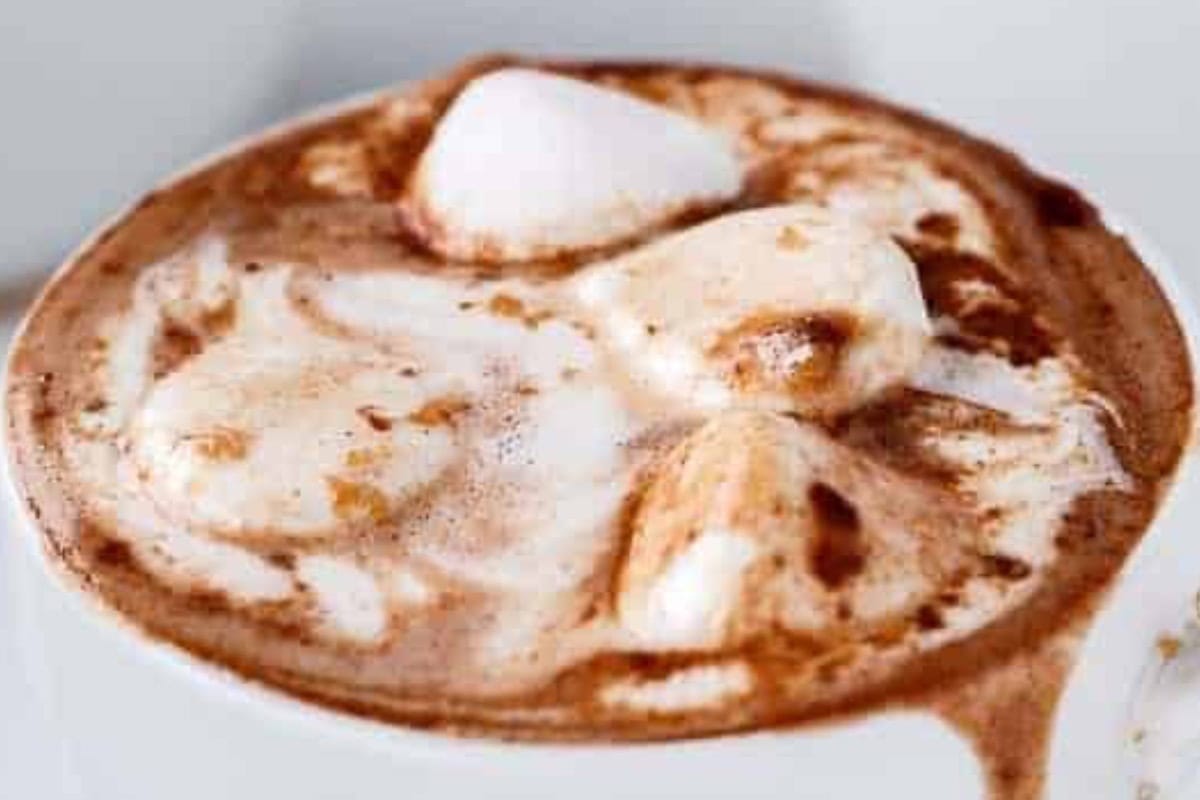 Pour into mugs and finish with marshmallows, chocolate chips, extra Nutella.