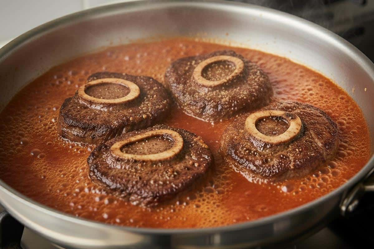 Gently simmering the mixture.