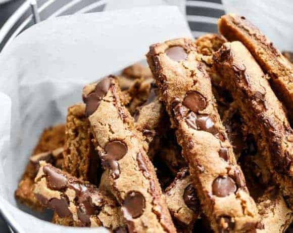 Low Fat Chocolate Chip Cookie Sticks | https://cafedelites.com