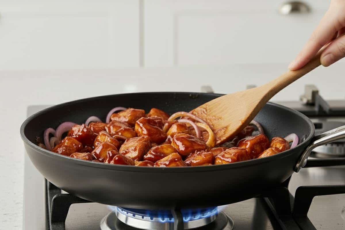 Added the coated chicken and fry.