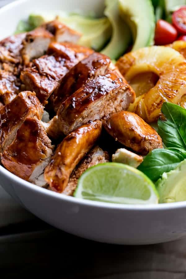  Barbecue sauce smothered chicken with garlic and a hint of lime Garlic and Lime Barbecue Chicken Salad