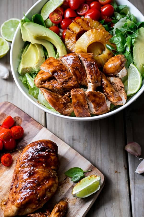  Barbecue sauce smothered chicken with garlic and a hint of lime Garlic and Lime Barbecue Chicken Salad