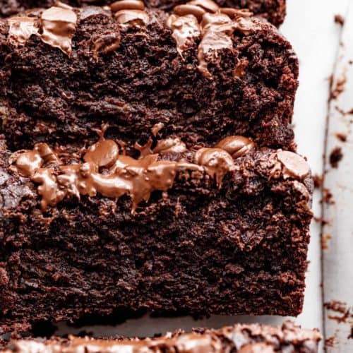 Sliced Chocolate Banana Bread.