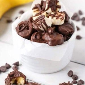 Chocolate Covered Bananas in a bowl