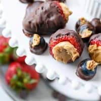 Peanut Butter Stuffed Chocolate Covered Berries