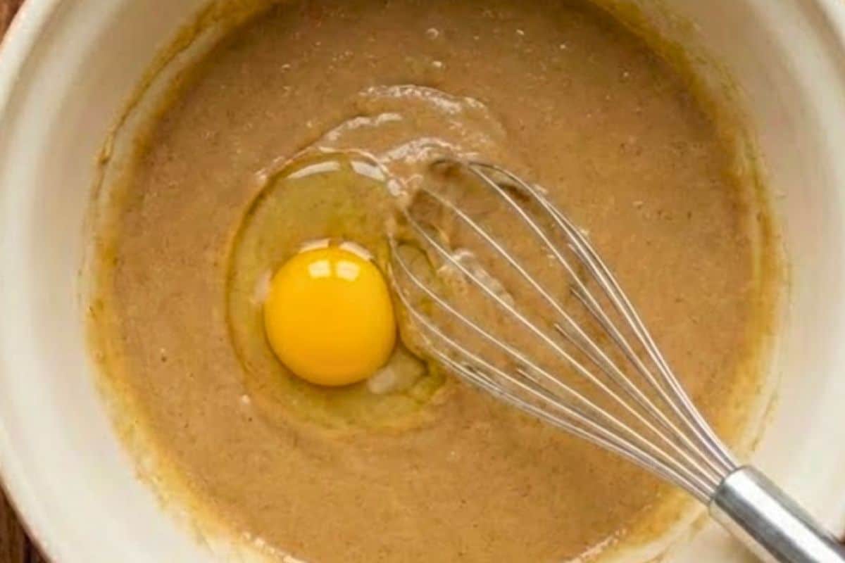 Whisk in the egg until fully incorporated - 5