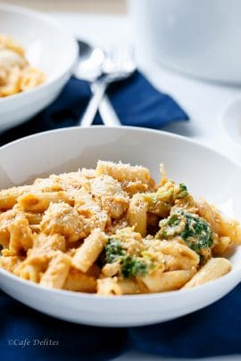 Creamy Chicken and Broccoli Pumpkin Alfredo