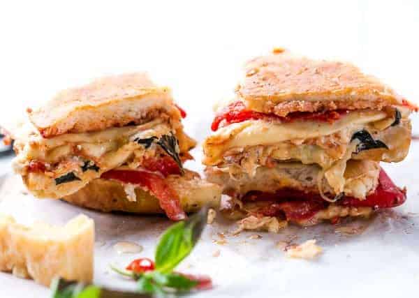 Focaccia Three-Cheese Italian Grilled Cheese | https://cafedelites.com