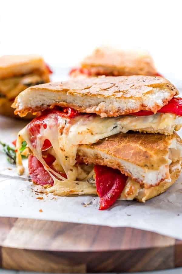 Focaccia Three-Cheese Italian Grilled Cheese | https://cafedelites.com