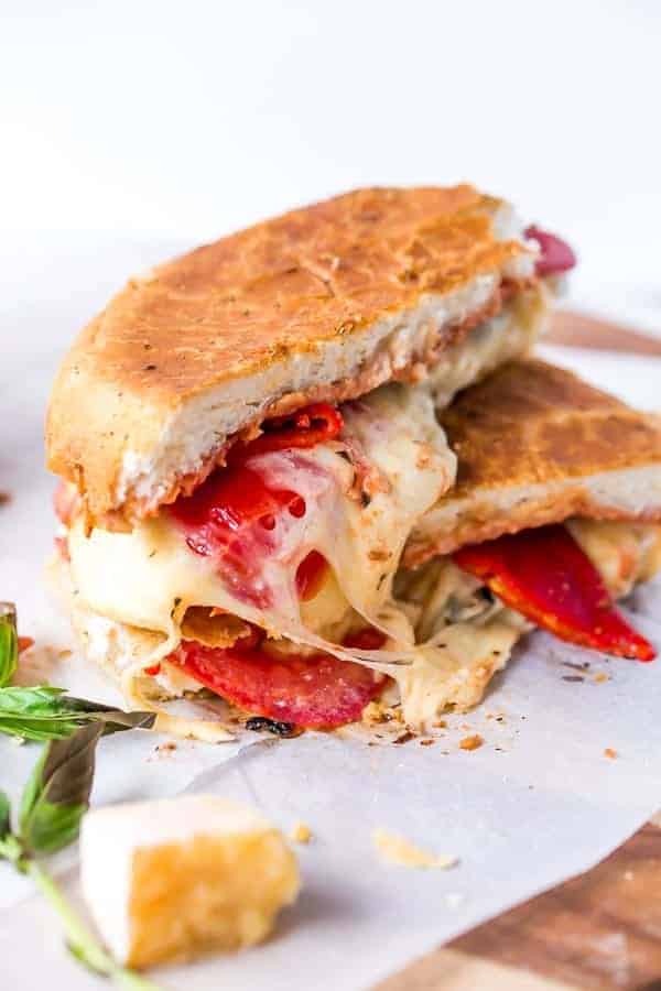 Focaccia Three-Cheese Italian Grilled Cheese | https://cafedelites.com