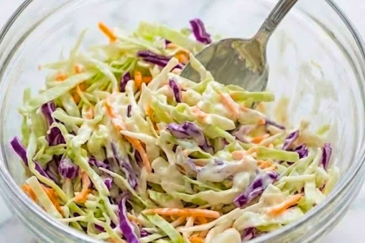 Stir the Greek yogurt and mayo together, then fold in the coleslaw - 9
