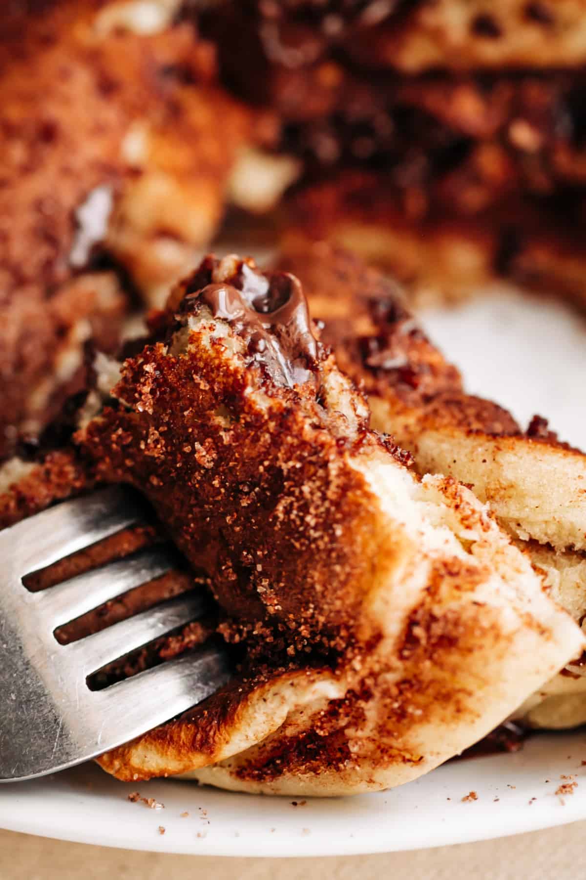 Chocolate Stuffed Churro Pancakes are the best churro pancakes on the internet!