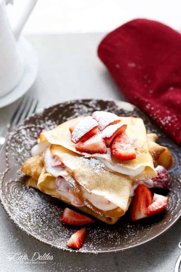 Strawberries and Chocolate Sugar Cookie Crepes Recipe 