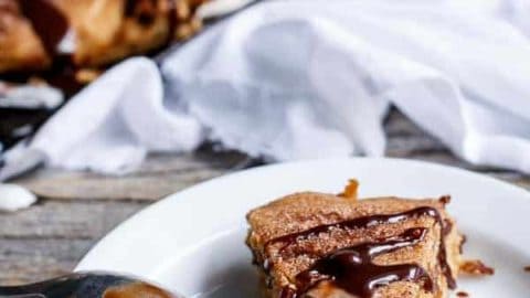 Nutella Stuffed Deep Dish Chocolate Chip Skillet Cookie - Cafe Delites