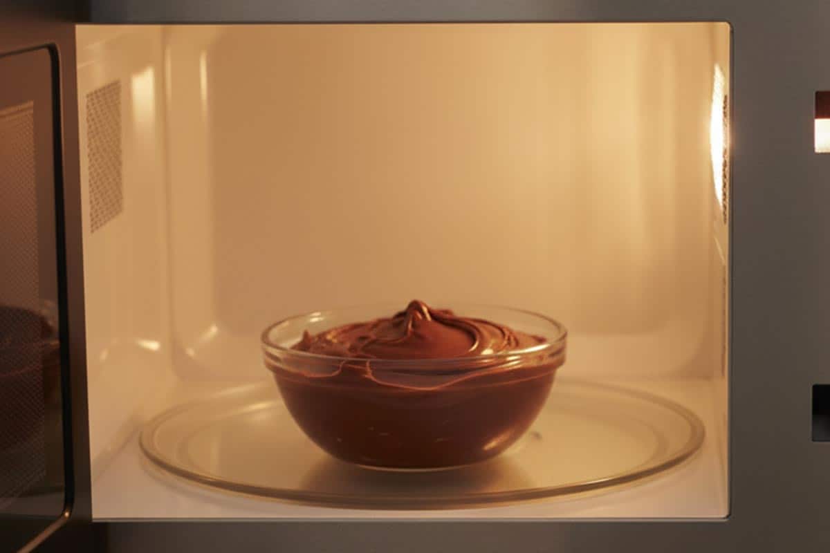 Melting the butter in the microwave.