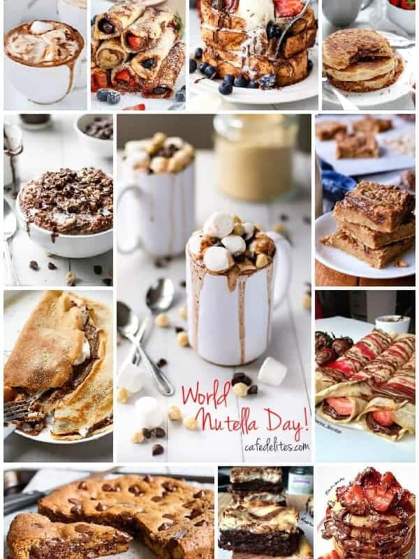 A collage of all the Nutella recipes for World Nutella Day