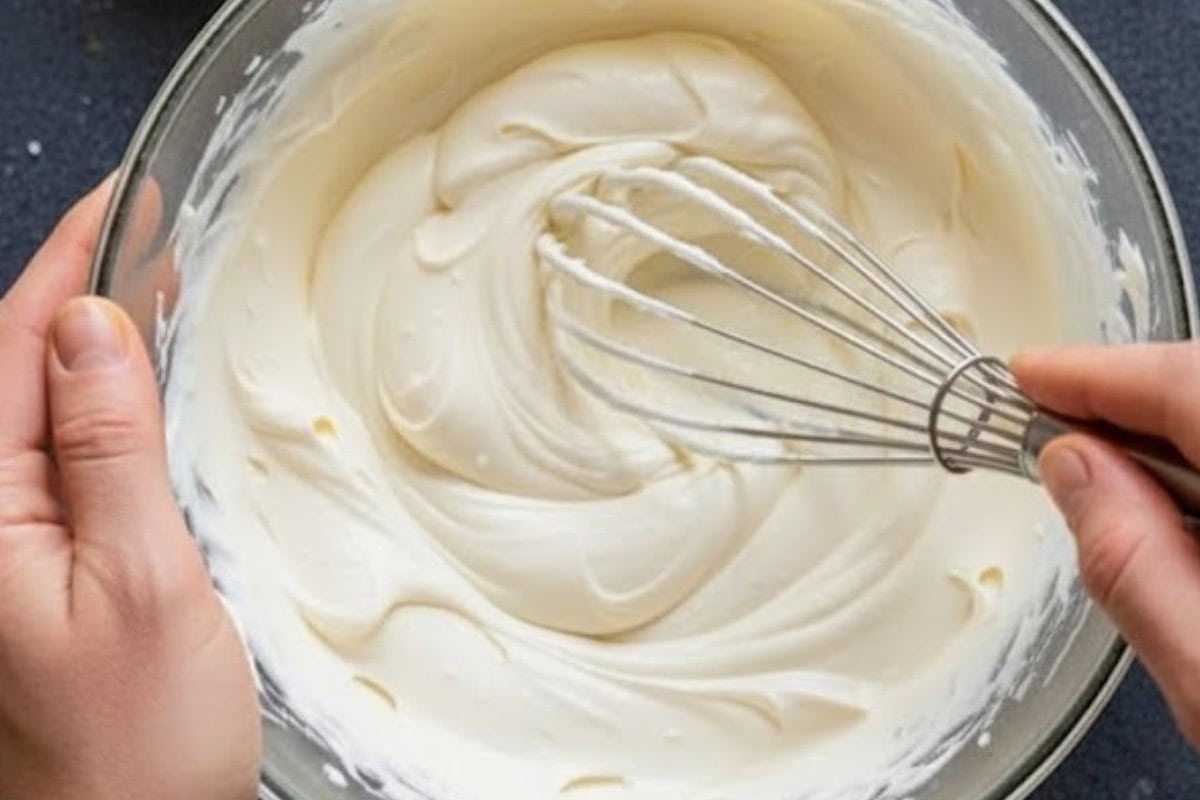 Whisk the cream cheese and sugar together - 8