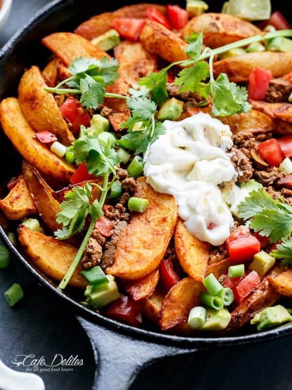 Smokey Mexican Beef Wedges on a pan