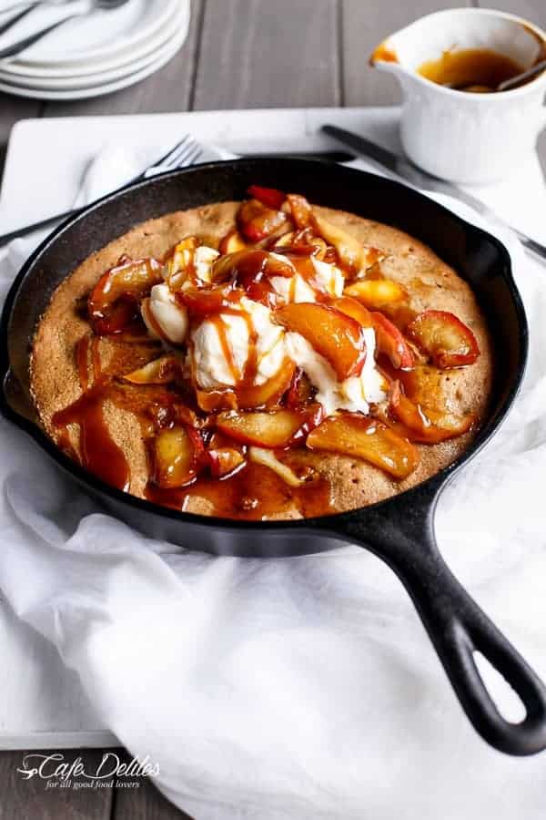 Apple Pie Deep Dish Cookie Dough Blondies  | https://cafedelites.com
