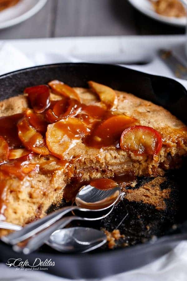 Apple Pie Deep Dish Cookie Dough Blondies  | https://cafedelites.com