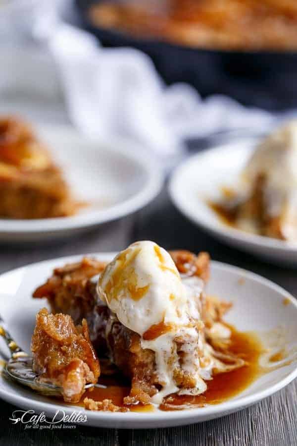 These take the pie and knock it over the head  Apple Pie Deep Dish Skillet Cookie