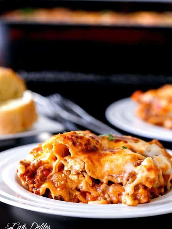 Beef And Pumpkin Lasagna on a plate