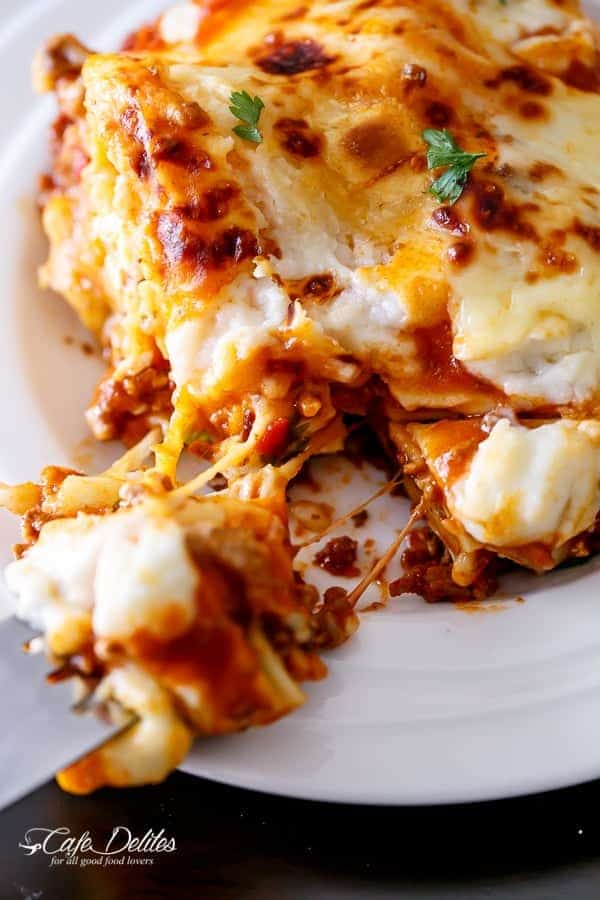  Pumpkin slices throughout the layers give this lasagna an extra sweet and creamy pumpkin  Beef And Pumpkin Lasagna