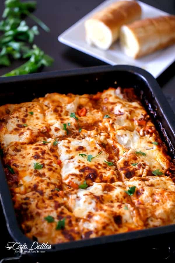  Pumpkin slices throughout the layers give this lasagna an extra sweet and creamy pumpkin  Beef And Pumpkin Lasagna