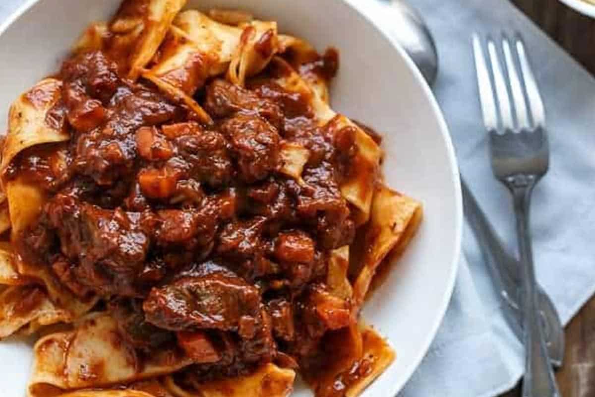 Picture of Lamb Ragu on a plate.