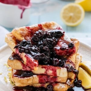 Lemon Blueberry French Toast stack on each other