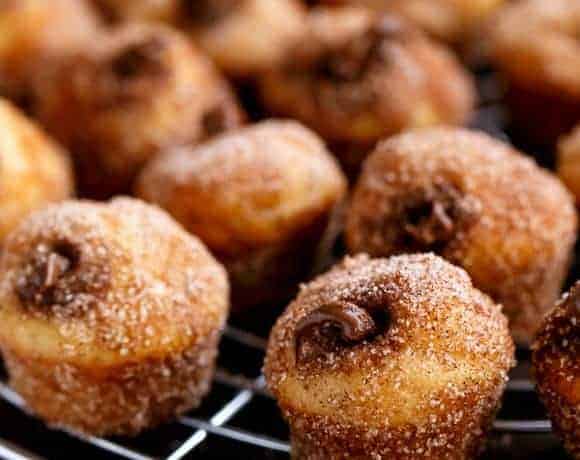 Nutella Churro Donut Holes on a grill