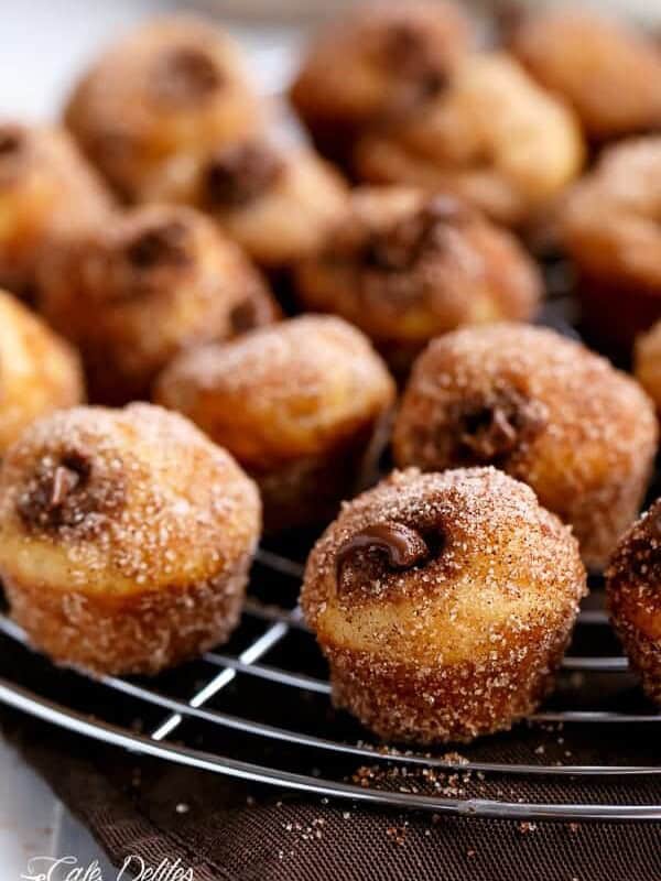 Nutella Churro Donut Holes on a grill