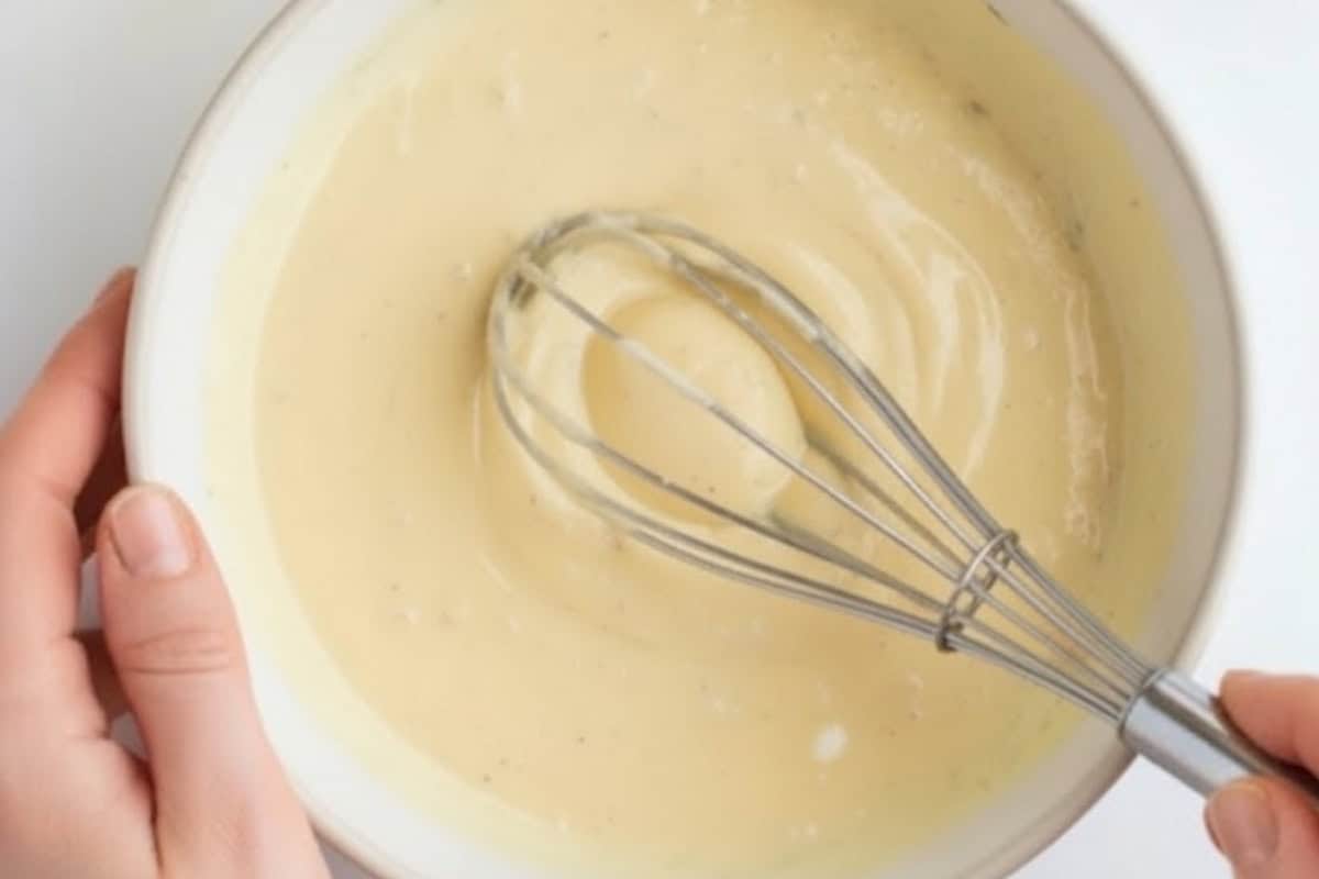 Add the chicken, bacon, eggs, and bread pieces to the lettuce. Pour over dressing - 8