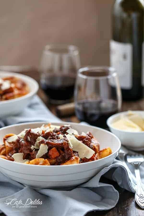 Fiery Lamb Ragu on Parpadelle