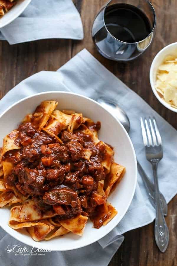 Fiery Lamb Ragu on Parpadelle - Cafe Delites