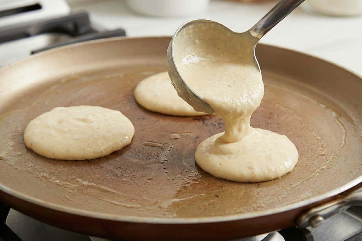 Cooking the batter in a pan. - 6