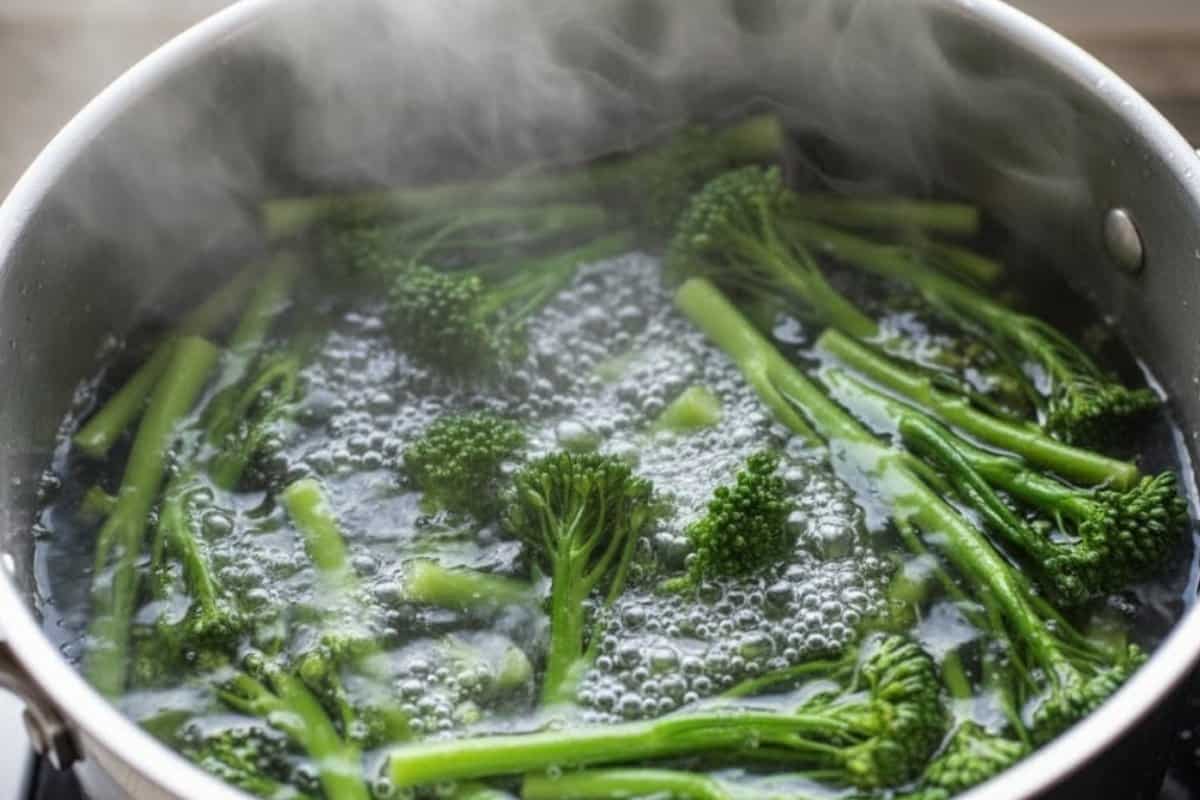 Cook the broccolini in salted boiling water for about 10 minutes until tender crisp - 3